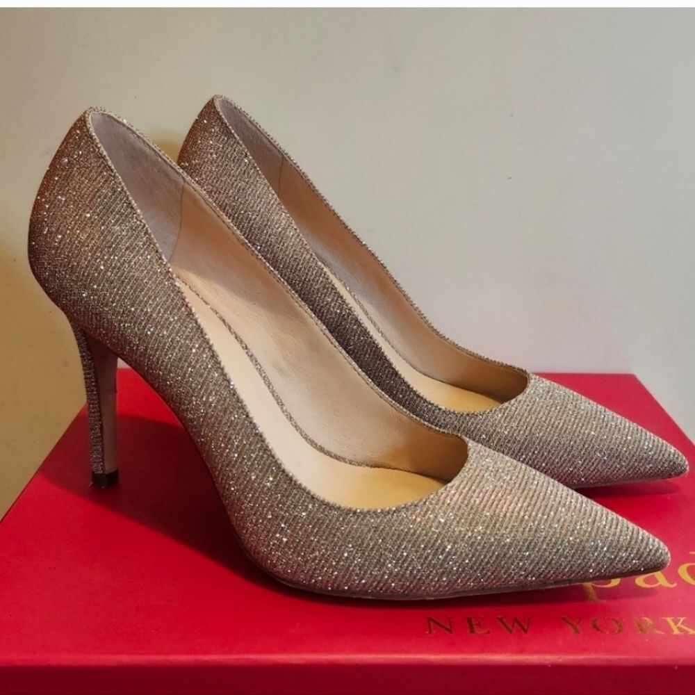 Kate Spade NY "Vivian" Pink Lurex Sparkly Pumps Sz.6.5 Ret $279